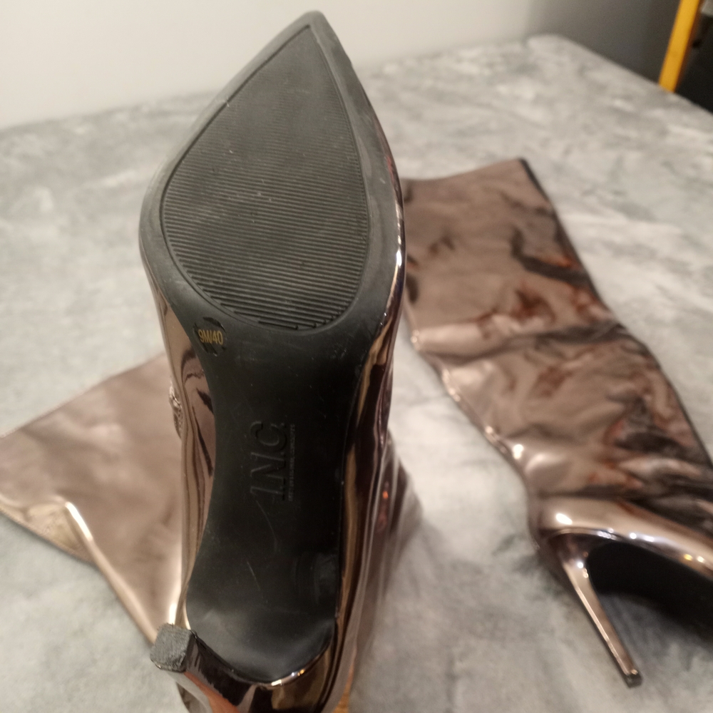 I.n.c. Women's Metallic Knee-High Stiletto Boots Size 9M - Picture 8 of 16